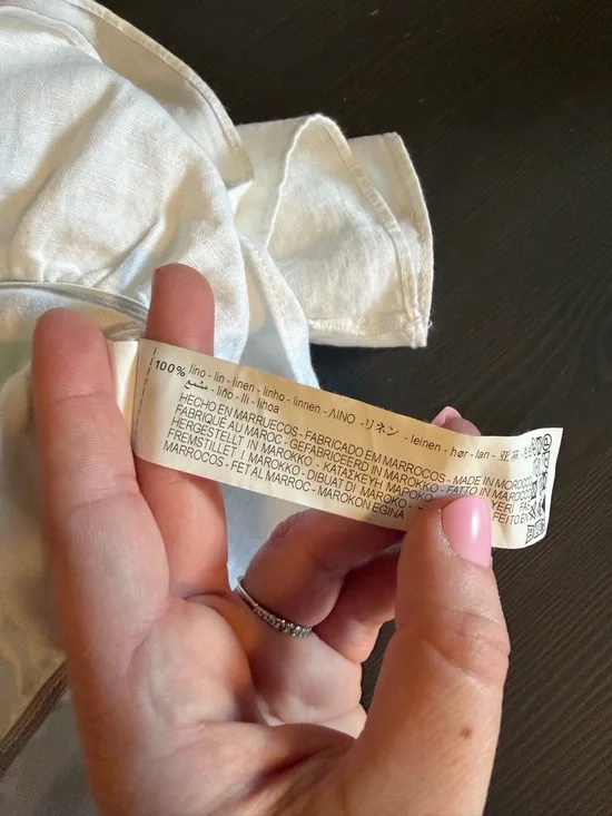 Zara Linen White Tiered Ruffle Spaghetti Strap Top - Picture 6 of 6